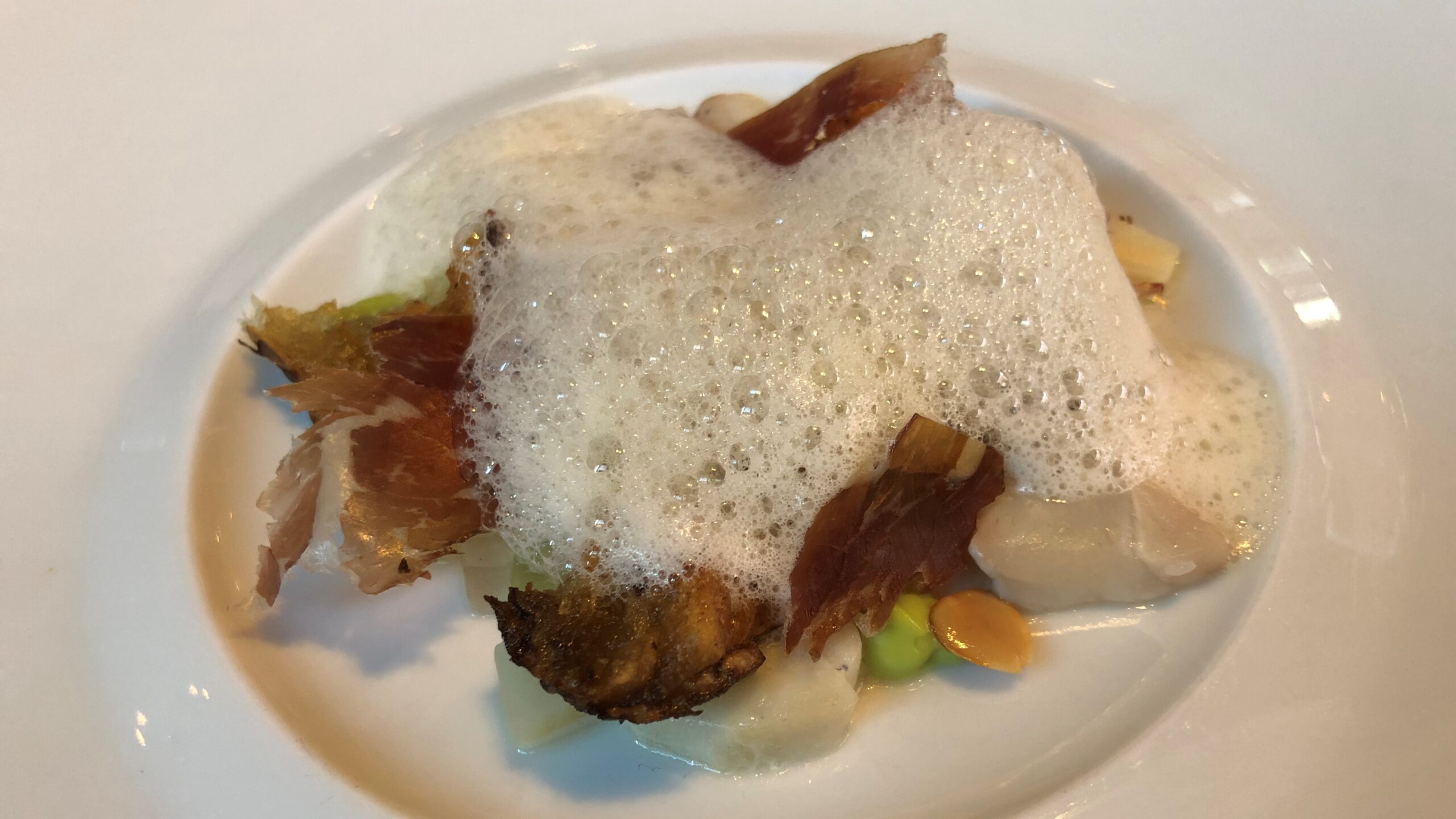 Cecina, Corvina en Plankton die werd geserveerd met Manzanilla.