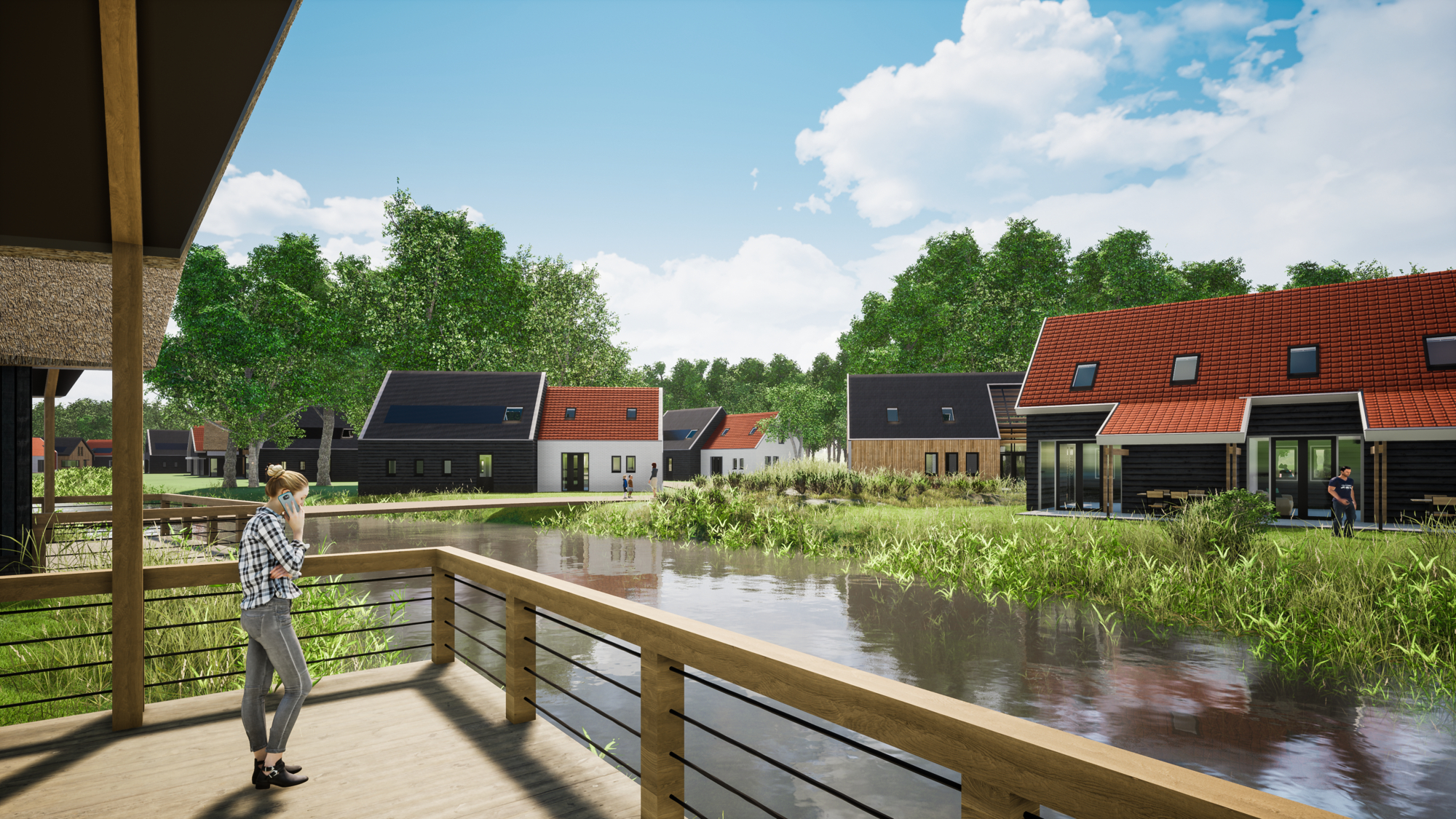 Een deel van de woningen ligt direct aan een kreek.