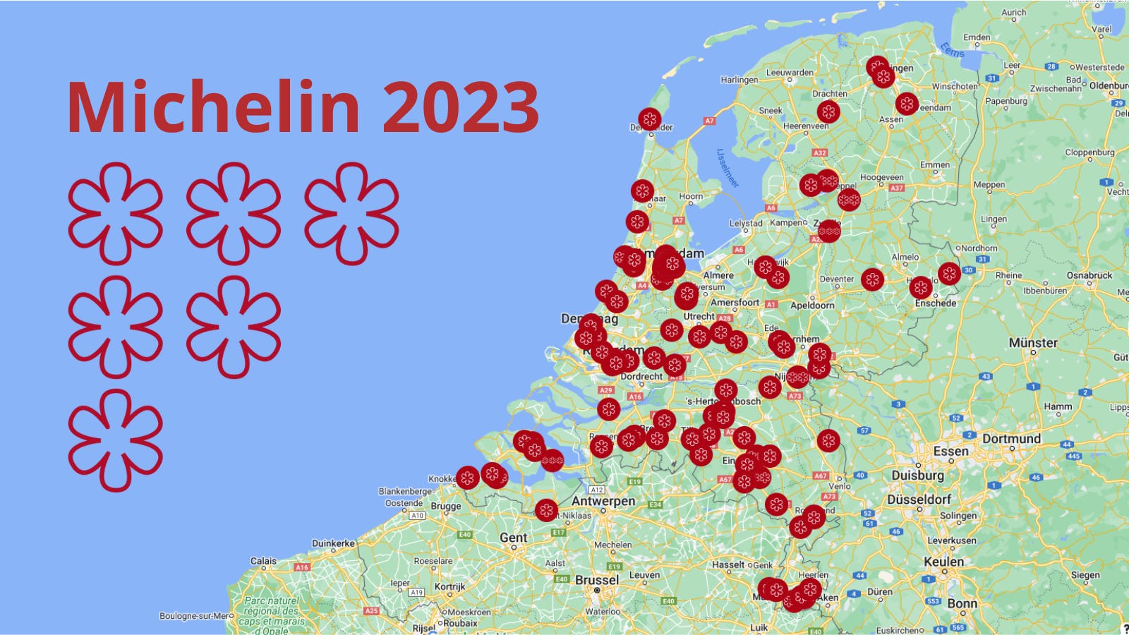 Michelinsterren 2023 in kaart