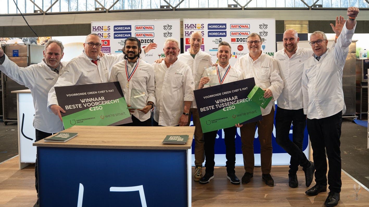Finalisten Green Chefs Hat 2024 met jury. Foto-credits: 
Charlotte Mauritz / Annoncé Management