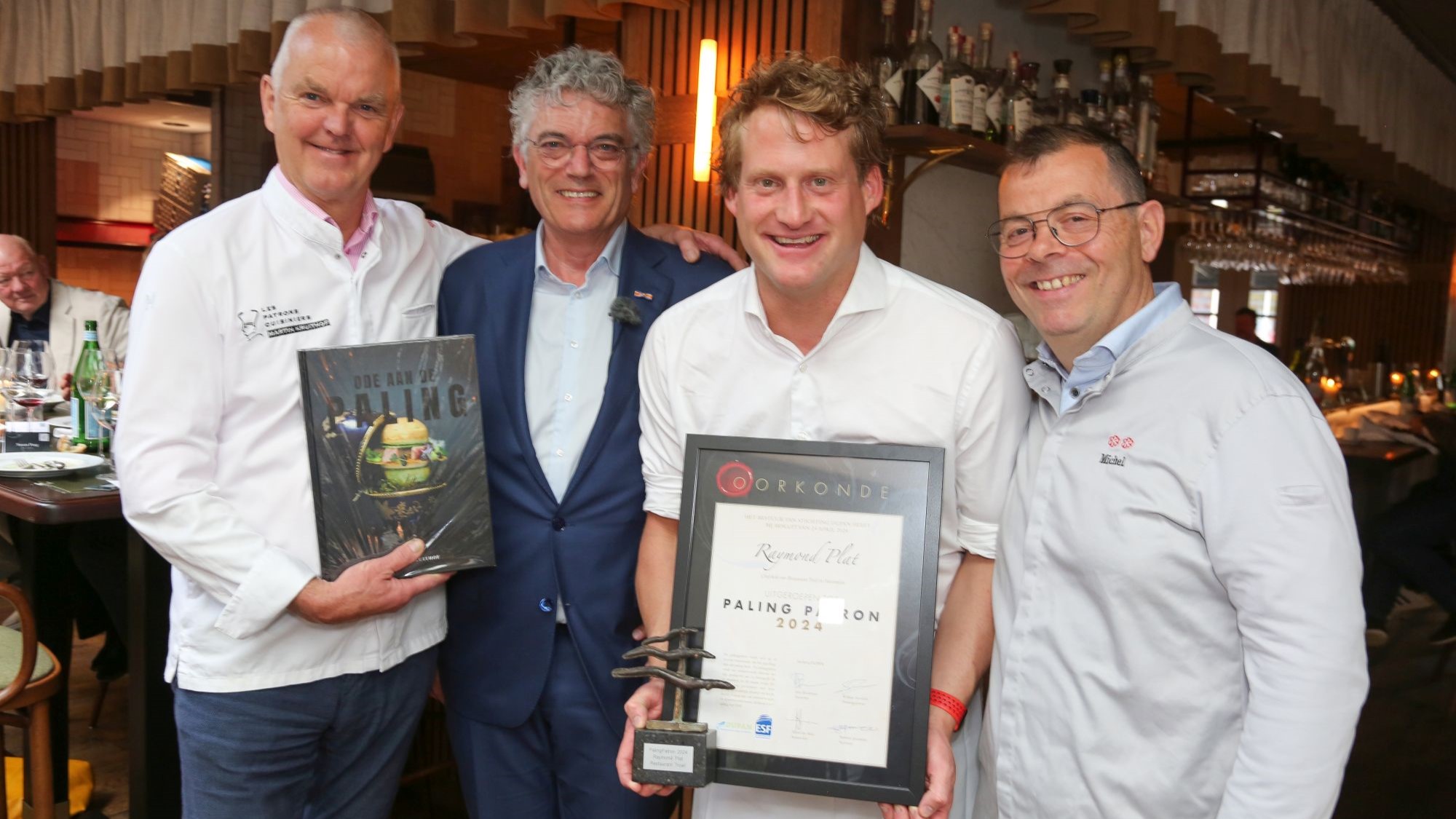 Martin Kruithof, Patron-cuisinier De Lindenhof**, Giethoorn
Alex Koelewijn, voorzitter DUPAN
Raymond Plat, Patron-cuisinier Restaurant Troef Amsterdam
Michel van der Kroft, Meesterkok restaurant ’t Nonnetje**, Harderwijk
