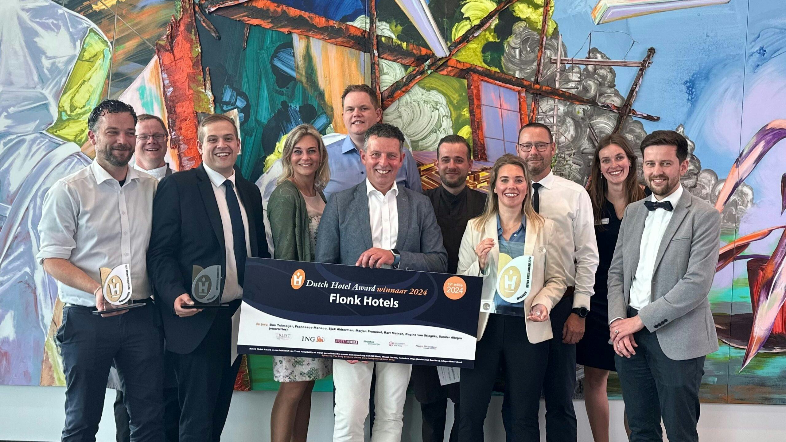 Managementteam Flonk Hotels neemt Dutch Hotel Award 2024 in ontvangst