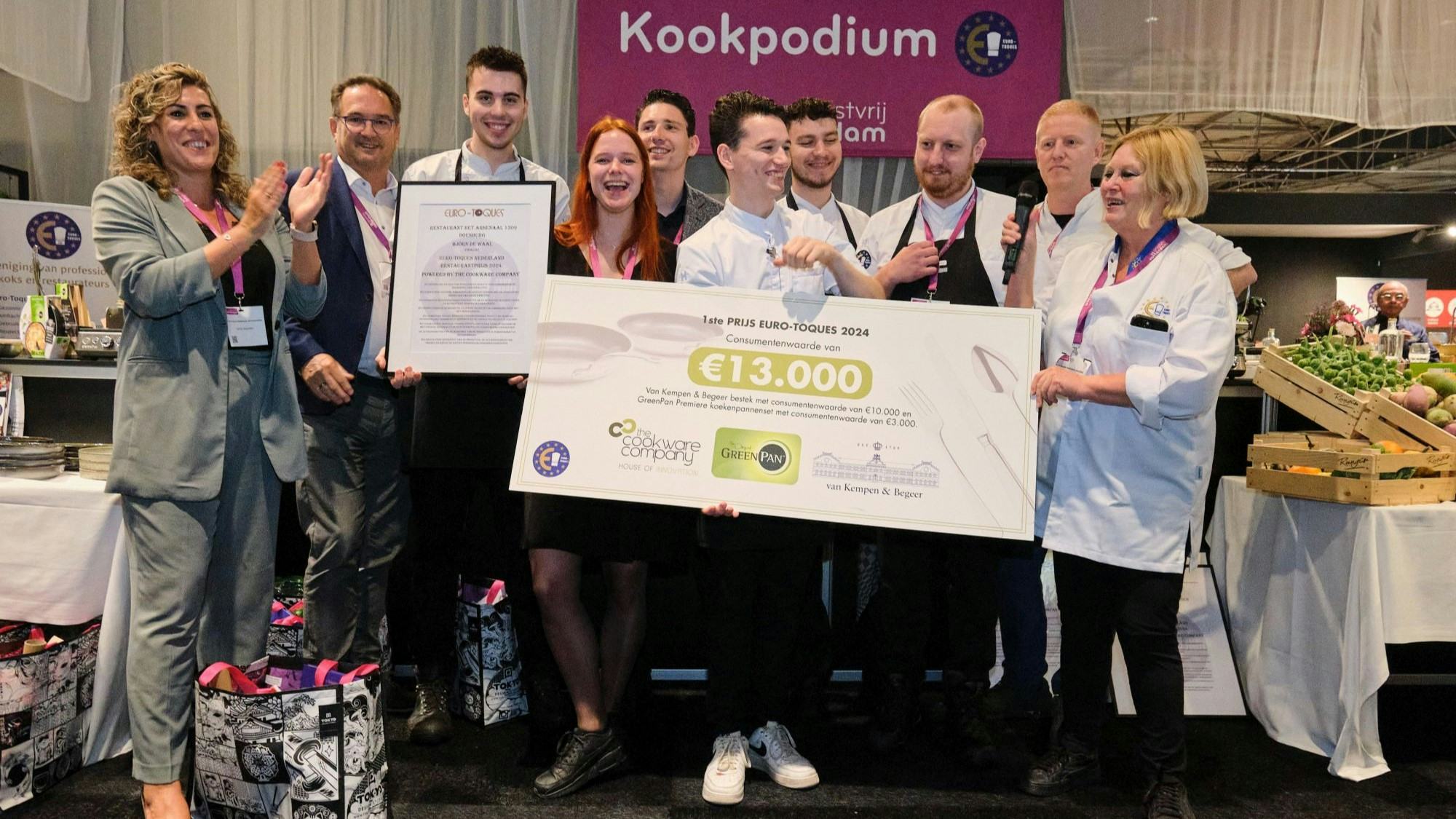 Björn de Waal wint met team Het Arsenaal 1309 Euro-Toques Restaurantprijs