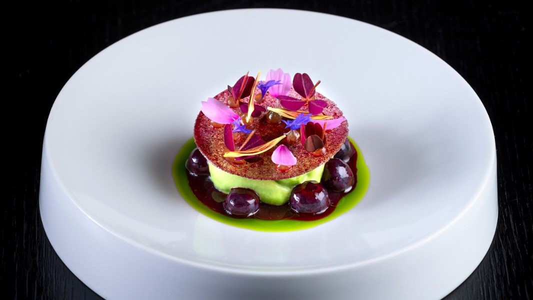 Gerechtje met blauwe bes.