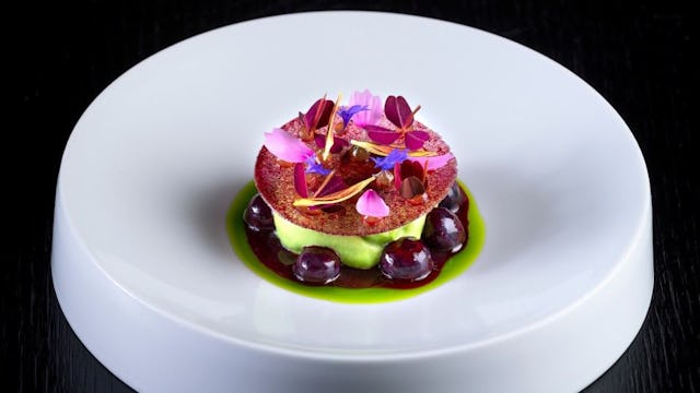 Gerechtje met blauwe bes.