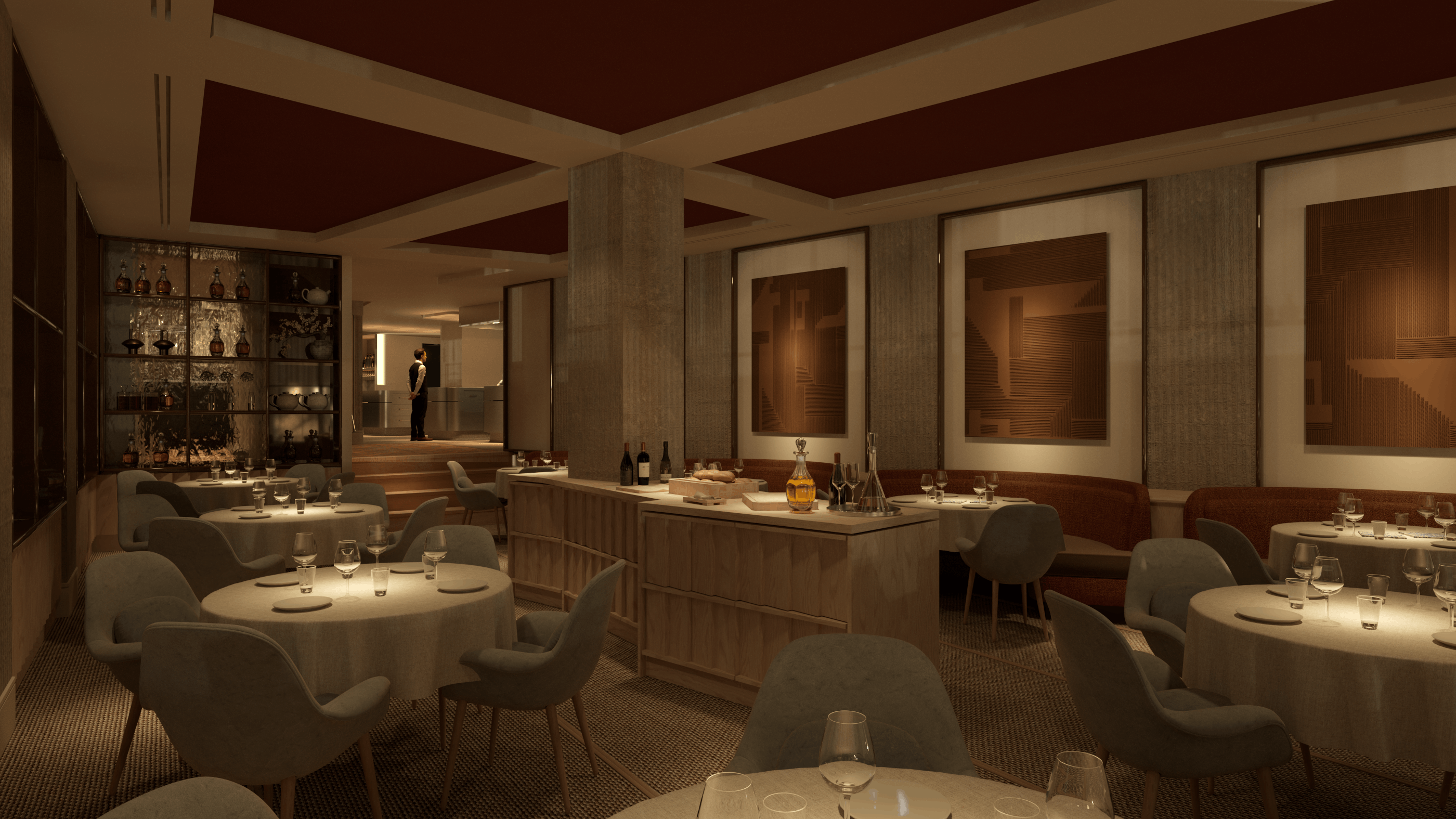 Een artist impression van het nieuwe restaurant Azurite van Mario Ridder