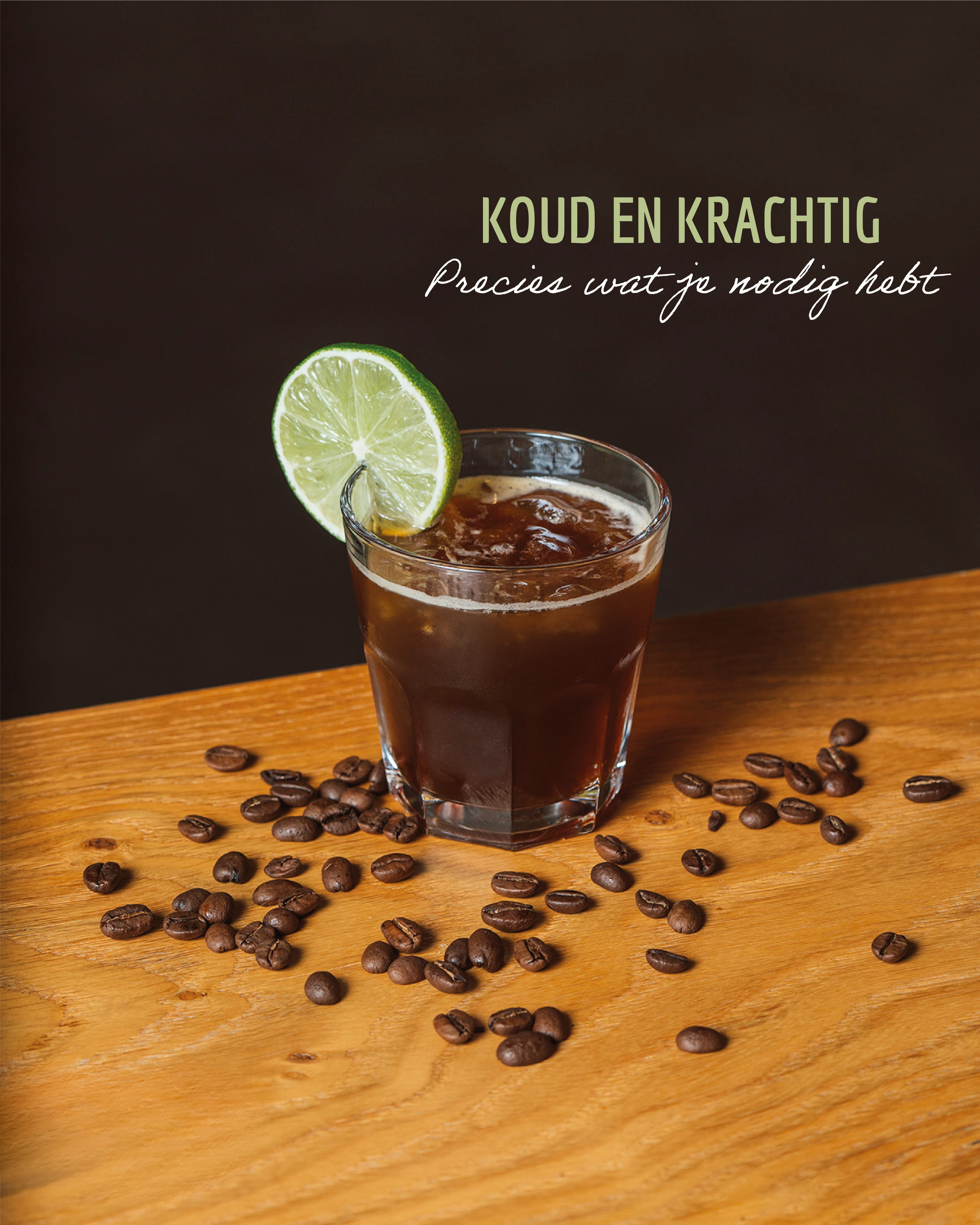Cold brew: langzaam getrokken koffie, ijskoud geserveerd.