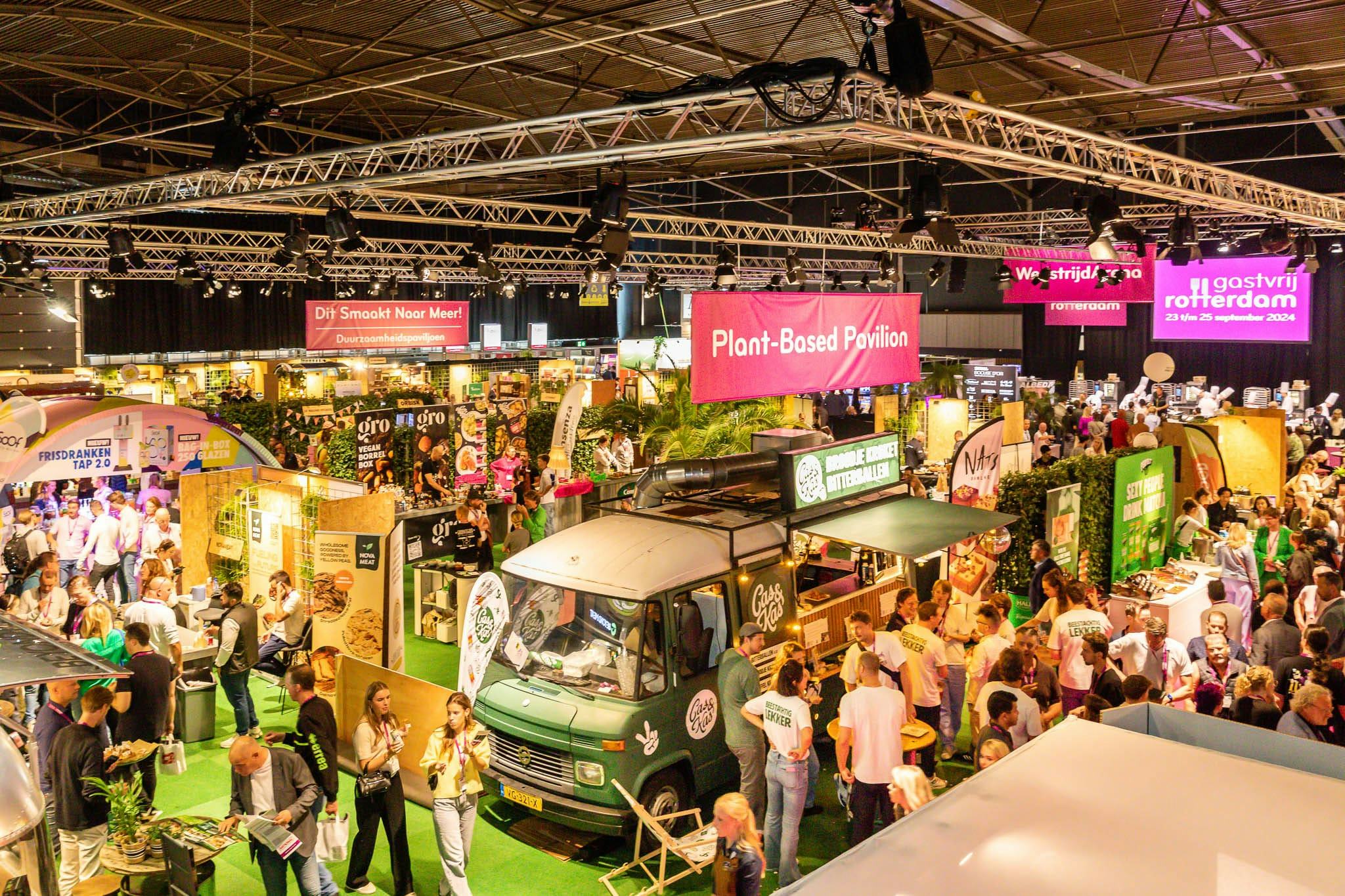 Gastvrij Rotterdam 2024 met onder meer het Duurzaamheidspaviljoen en Plant-Based Pavilion.