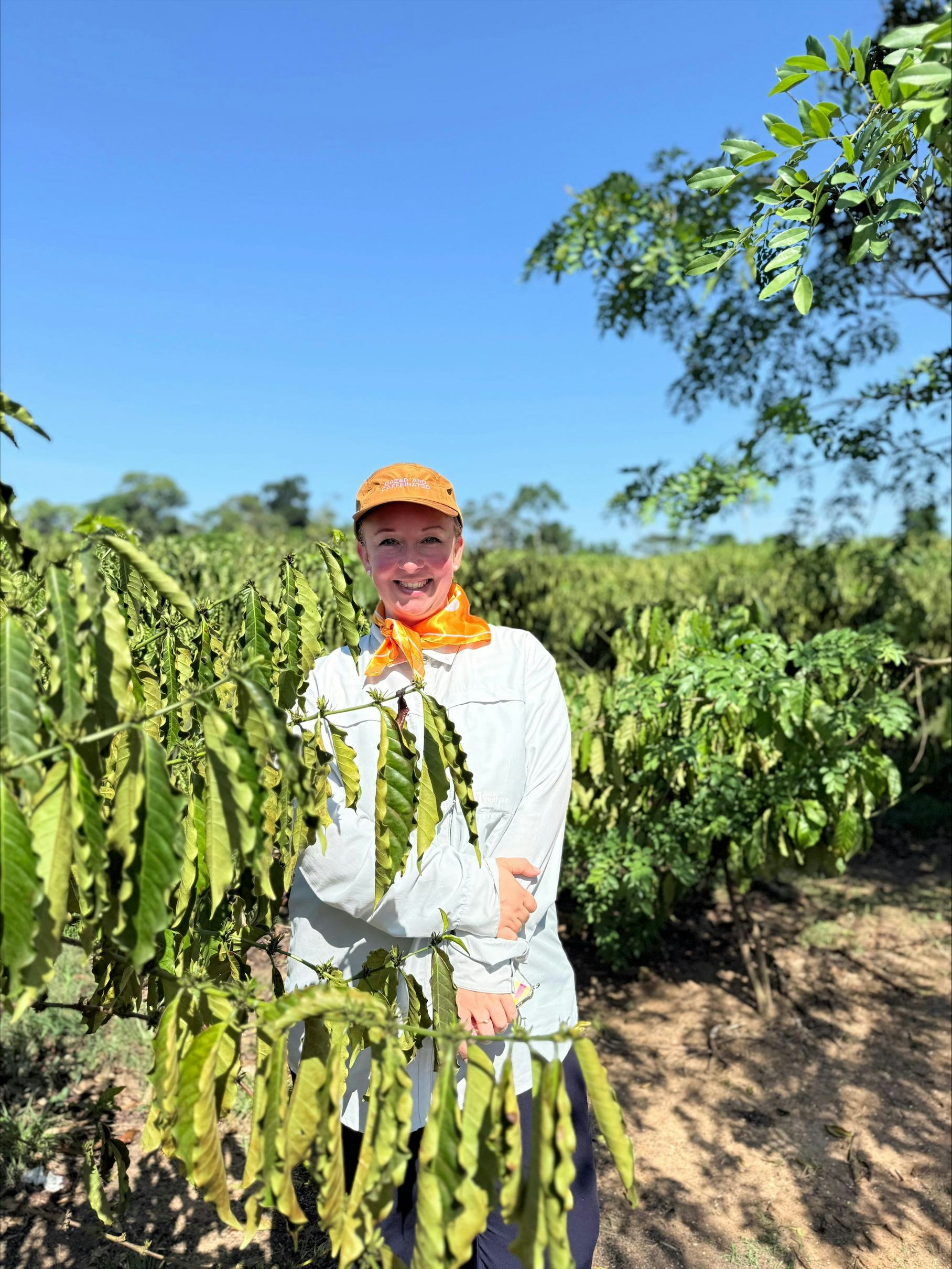 Judith Konsten op de plantages in Brazilië.