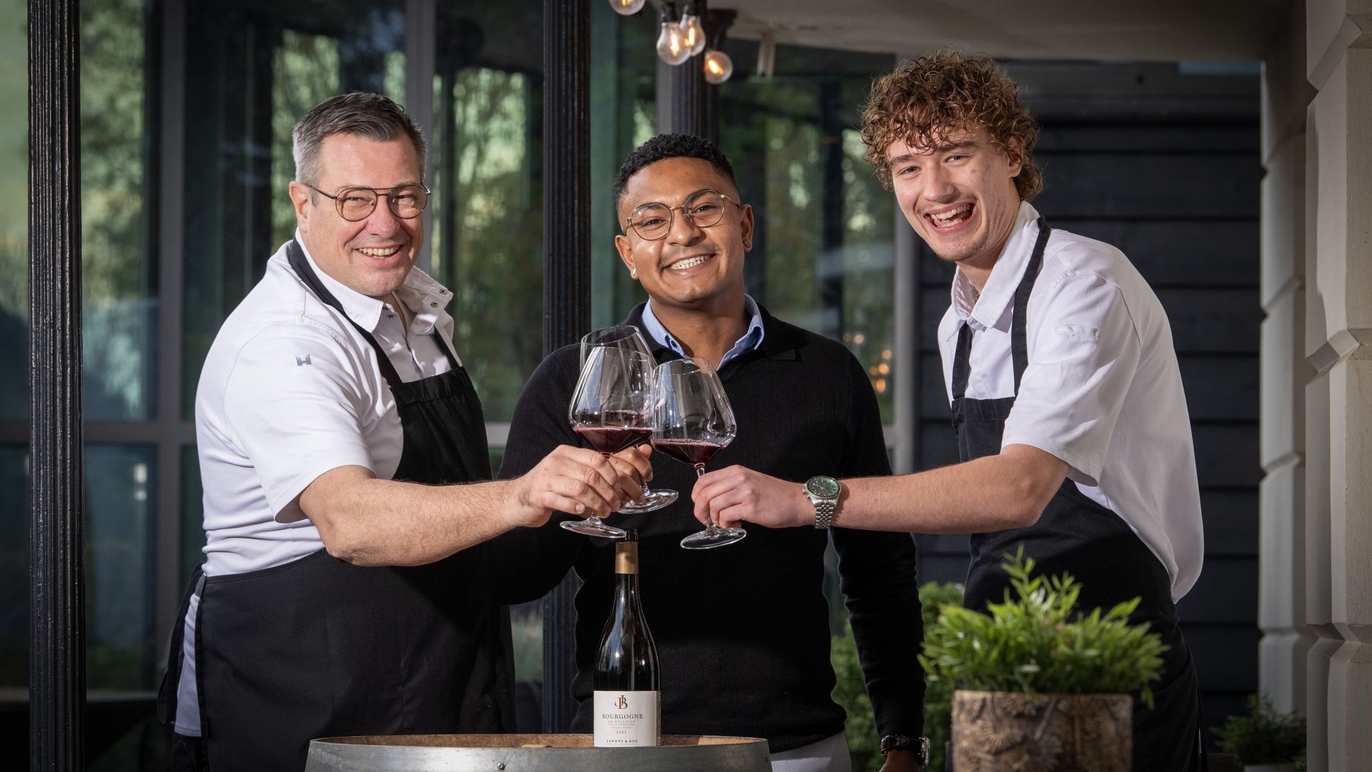 Edwin Muns, Camilo van Drumpt Sanstra en Olivier Landewers, de eigenaren van Petit Caveau. Foto-credits: Raphaël Drent