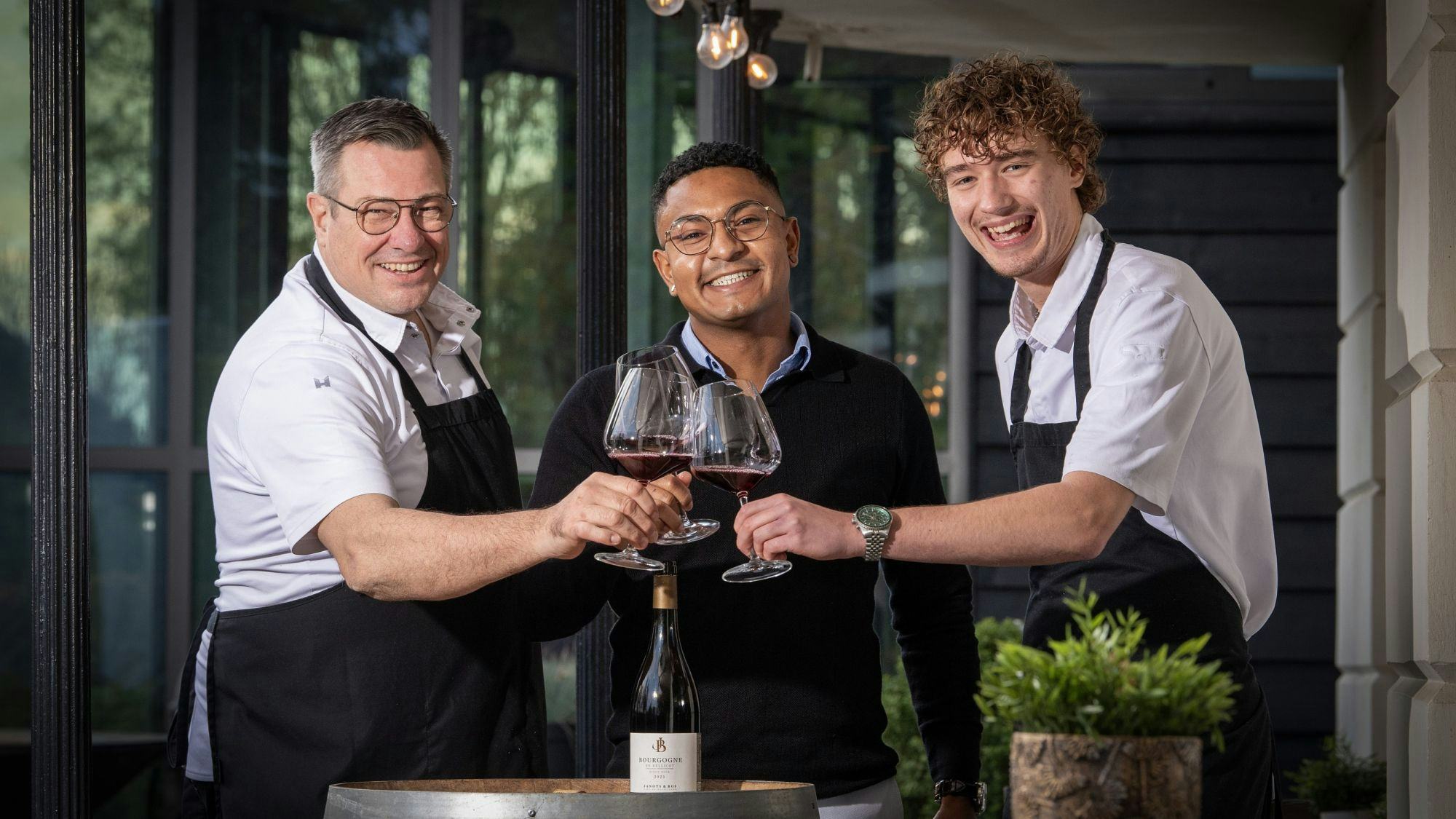 Edwin Muns, Camilo van Drumpt Sanstra en Olivier Landewers, de eigenaren van Petit Caveau. Foto-credits: Raphaël Drent