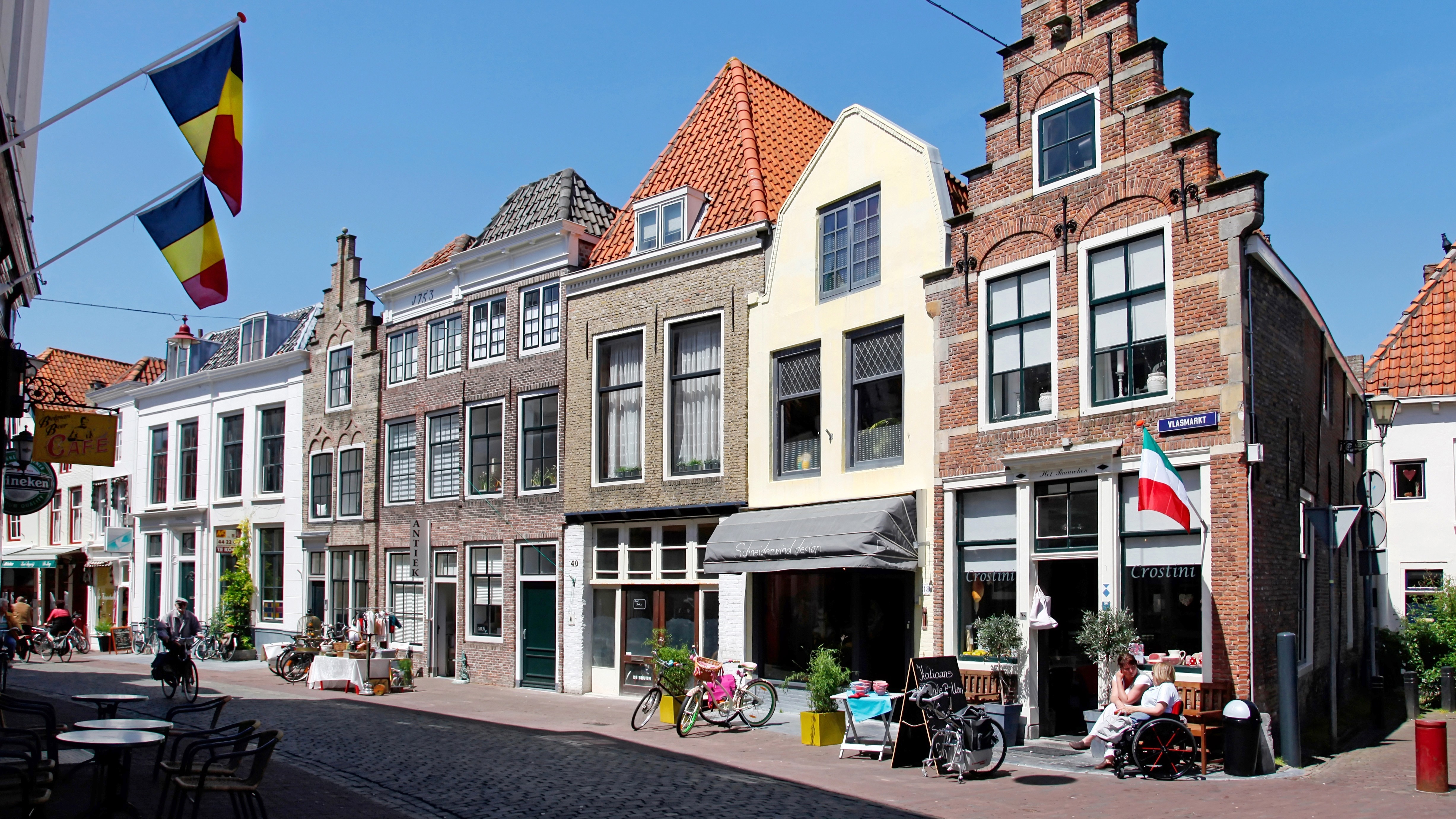 Nederland Middelburg.  De Vlasmarkt in Middelburg.    Foto ANP / Hollandse Hoogte / Berlinda van Dam
