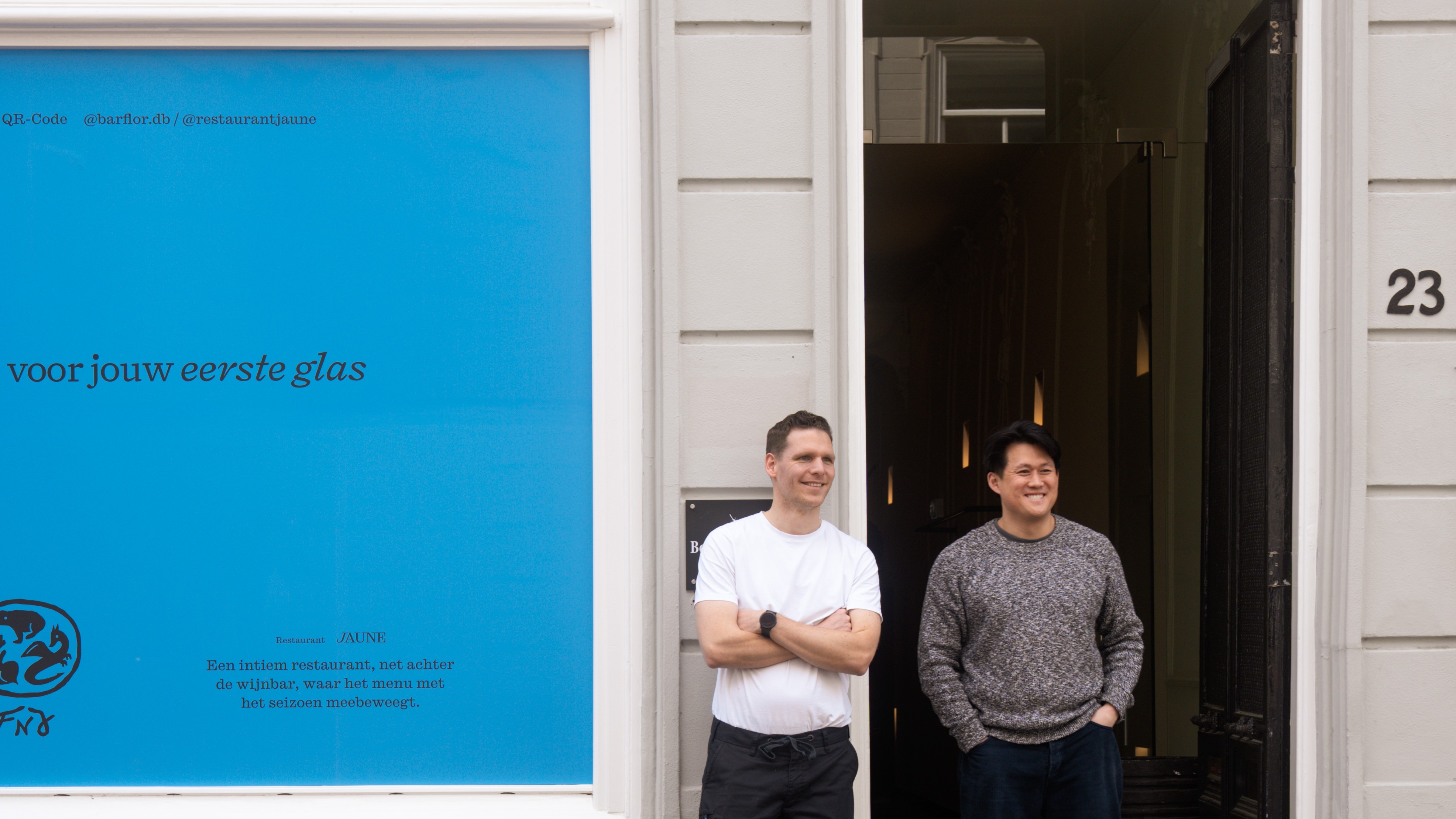 Nik Tonglet (l) en Lorenzo van Doorn bij Flor 'n Jaune in Den Bosch