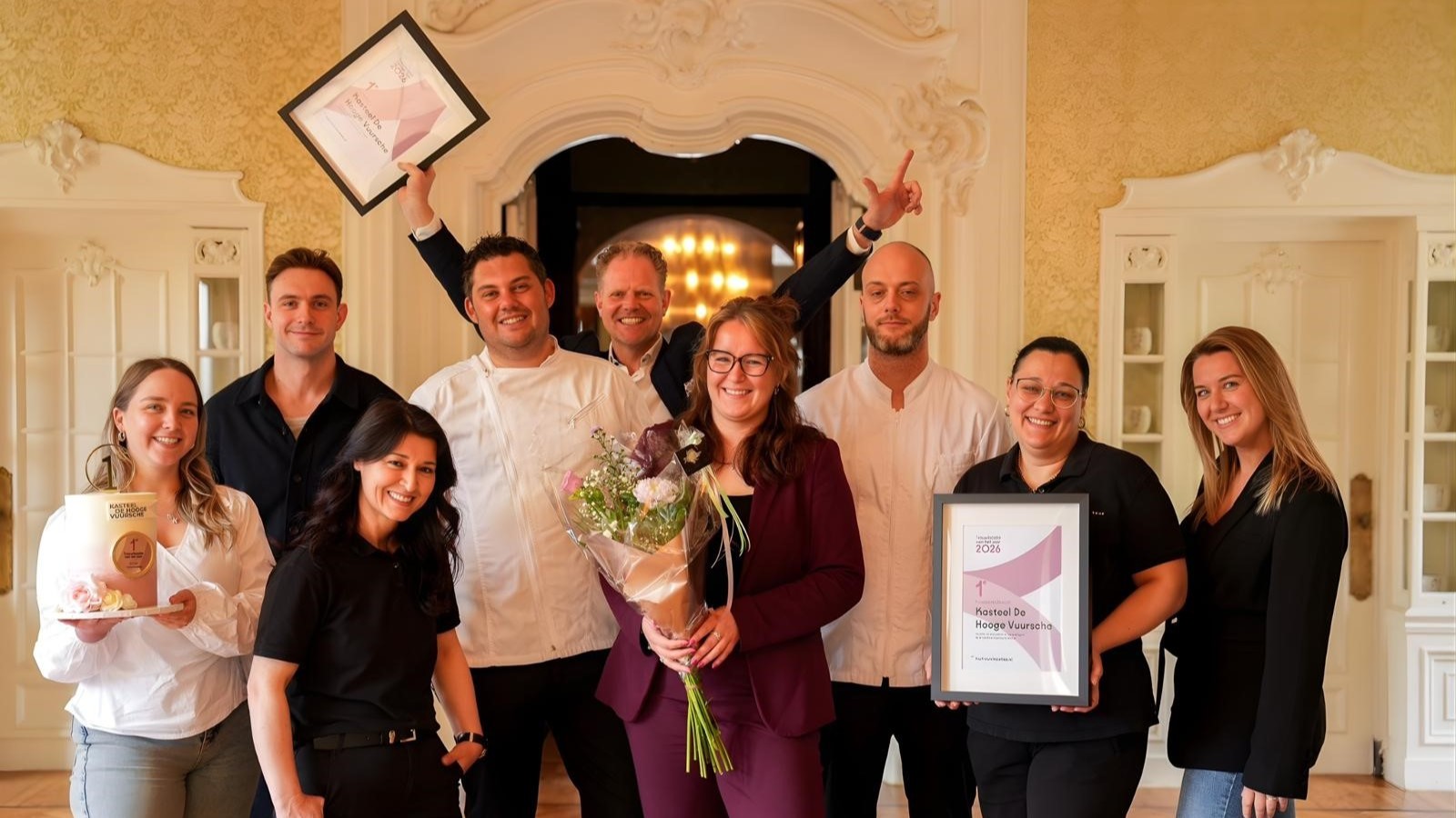 Het winnende team van Kasteel Hoge Vuursche