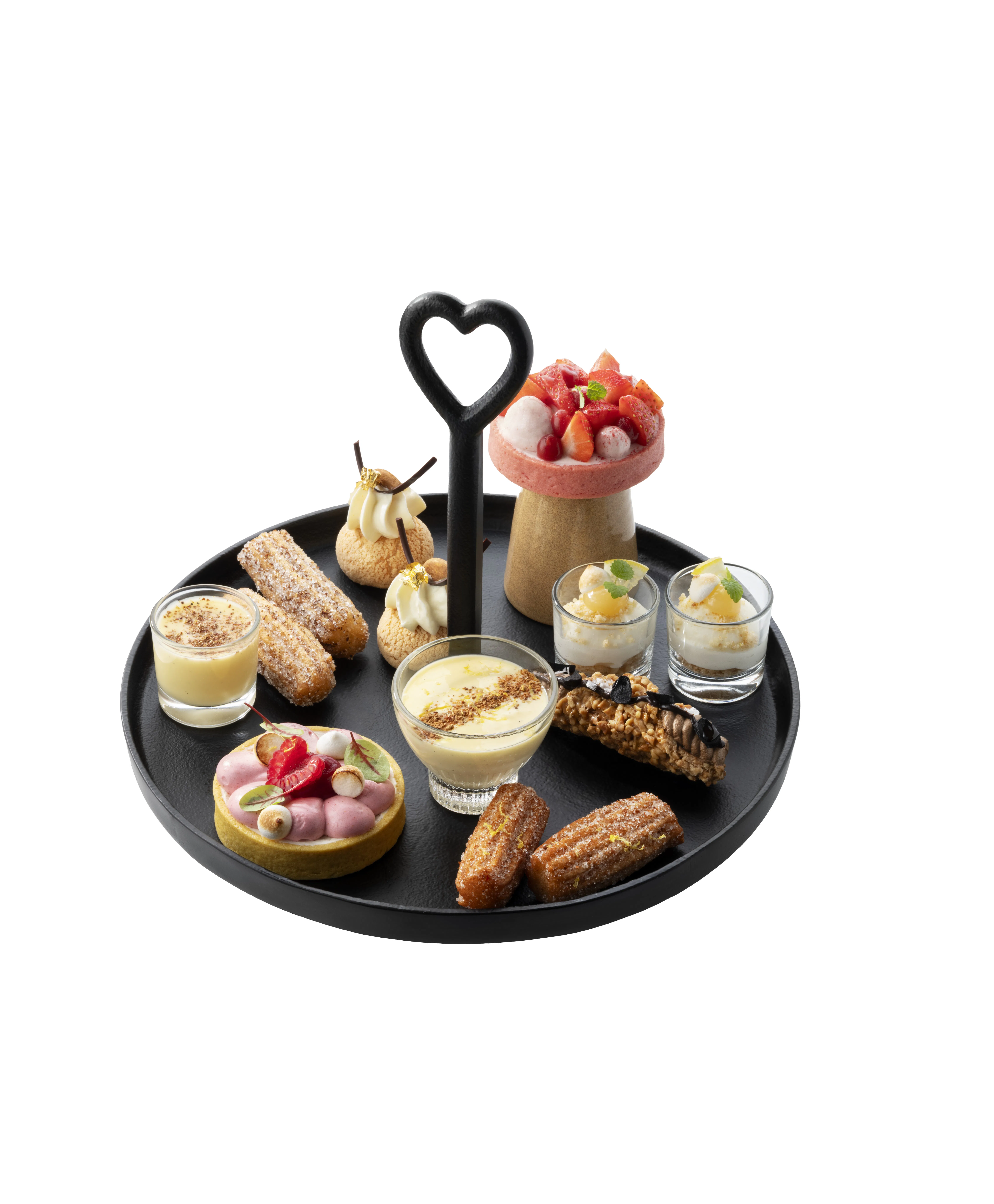 Een tapasdessert: kleine, verfijnde zoete hapjes die gasten kunnen proeven en delen.