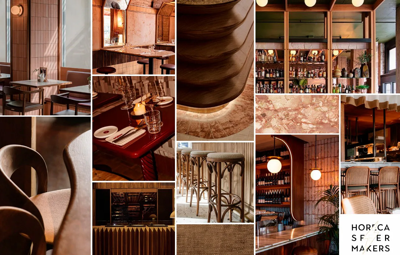 Moodboard bruin café 2.0 van Horeca Sfeermakers.