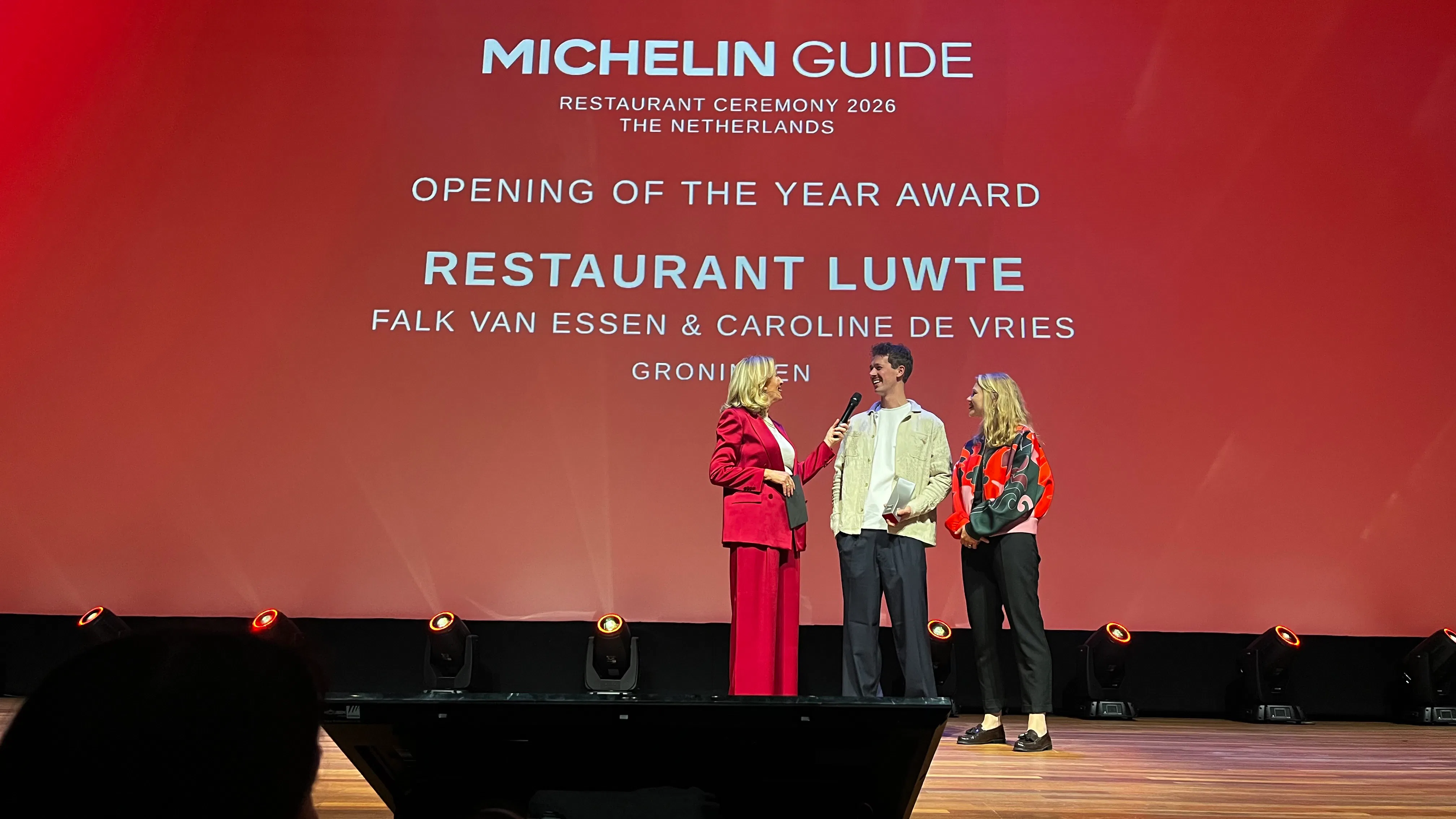 Eerste Opening of the Year Award uitgereikt door Michelin